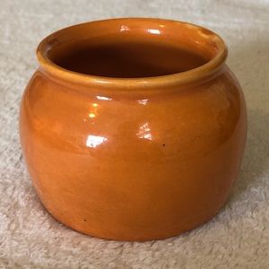 Vintage Coors Pottery Orange Bean Pot